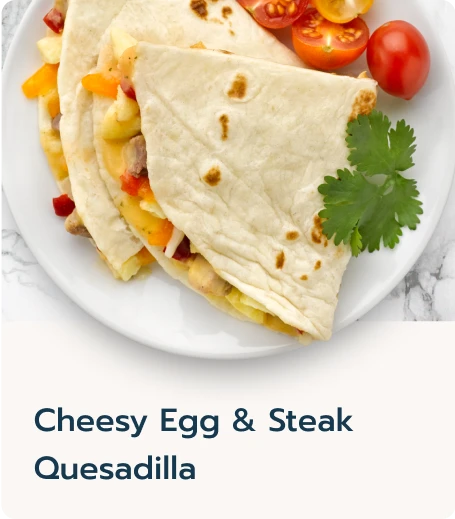 cheesy egg & steak quesadilla